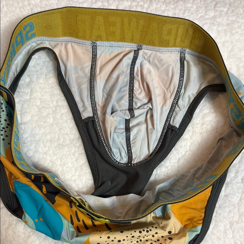 Supawear Blue and Orange Brief Underwear with Geometric Pattern XL - Picture 6 of 6